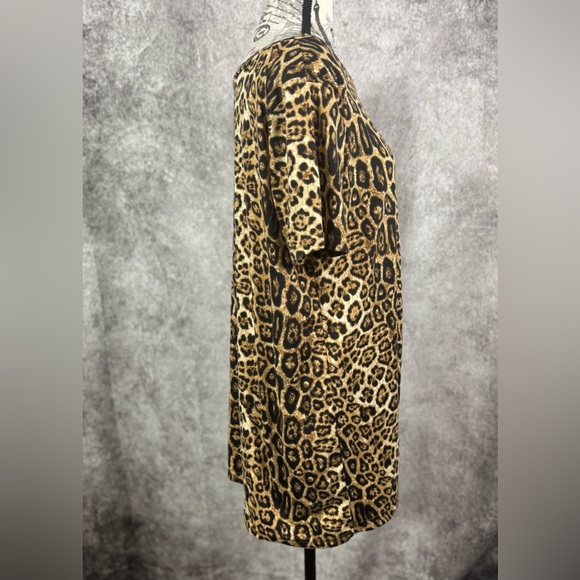 Crazy Train Chic Leopard Print Side Tie Knot Women's Top Size M - Picture 2 of 10
